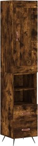 vidaXL Dulap înalt, stejar fumuriu, 34,5x34x180 cm, lemn prelucrat