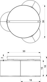 Lampă de tavan ARDEN 3xE27/15W/230V Ø 30 cm bej