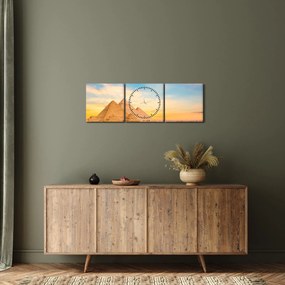 Tablou cu piramidele din Egipt (cu ceas) (90x30 cm)