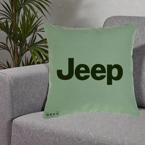 Perna Personalizata cu emblema Jeep, 40x40 cm, Verde, Husa Detasabila, Perna Inclusa, BEKZ®