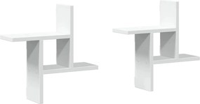 vidaXL Rafturi de perete, 2 buc., alb, 38x12x38 cm, lemn prelucrat