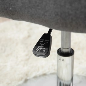 HOMCOM Fotoliu de salon Confort Maxim Pernițe lombare Înălțare reglabilă Rotativ 360° Picior metal cromat Lin Gri | Aosom Romania