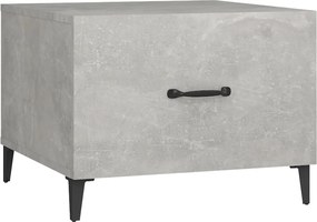vidaXL Măsuță de cafea cu picioare metalice, gri beton, 50x50x40 cm