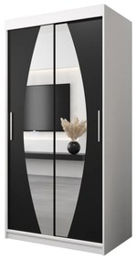 Dulap de haine 100 cm Eclipse (Alb mat + Negru mat). 1063372