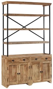 244945 vidaXL Servantă cu rafturi, 120x35x200 cm, lemn masiv reciclat