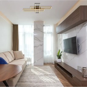 Plafonieră LED Globo 67208-40G DAKARI 40W/230V 3000K 60x80 cm negru/auriu