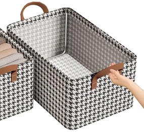 Cos de depozitare CADDY 2514, 47x28x20 cm, Pliabil, Negru/Alb