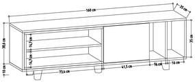 Comoda TV Rosmar - Antracit, Oak