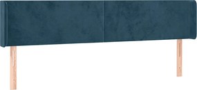 vidaXL Tăblie pat cu aripioare albastru închis 203x16x78/88 cm catifea