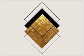 Tablou - Abstracție de aur și alb N⁰1 (90x60 cm)