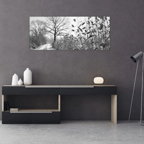 Tablou - Câmpuri în timpul iernii (120x50 cm)