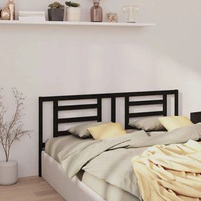Tablie de pat, negru, 166x4x100 cm, lemn masiv de pin Negru, 166 x 4 x 100 cm, 1