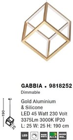Lustra / Pendul LED design modern geometric GABBIA auriu NVL-9818252
