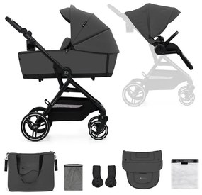 Cărucior de copii combinat 2 în 1 KINDERKRAFT SELECT YOXI Moonlight grey