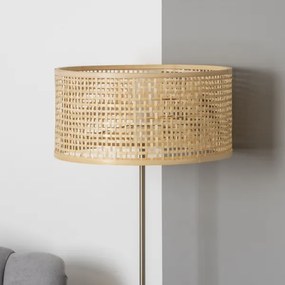 Brilagi - Lampadar LED CERIA, 1 x E27, 40 W, 230 V, Ø 40 cm, bambus/crom mat