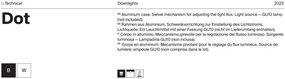 Corp incastrabil cu 2 spoturi directionabile design tehnic Dot negru