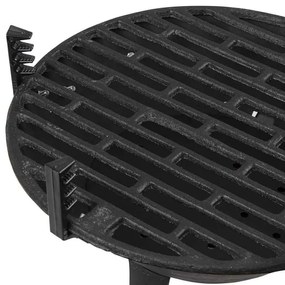 Gratar din fonta Muhler 104377, Ø30 cm, Carbune, Grilaj reglabil,Compact pentru calatorii, Negru