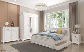 Dormitor Select lemn masiv, Alb montaj gratuit