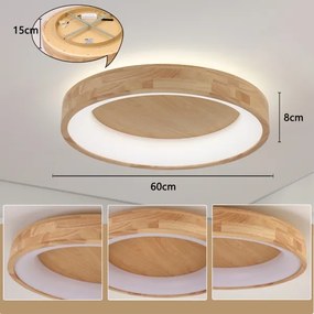 Plafonieră Brilagi-LED FALCON WOOD LED/40W/230V 3000/4000/6000K 60 cm lemn