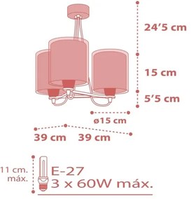 Dalber 41007S - Lustră copii DOTS 3xE27/60W/230V