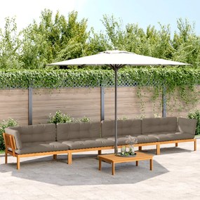 3209509 vidaXL Set canapele de grădină cu perne din paleți 5 piese lemn acacia