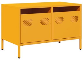 851235 vidaXL Dulap TV, galben muștar, 68x39x43,5 cm, oțel laminat la rece