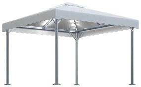 Pavilion cu siruri de lumini LED, crem, 300x300 cm, aluminiu Crem