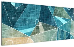 Tablou - Abstract turcoaz (120x50 cm)