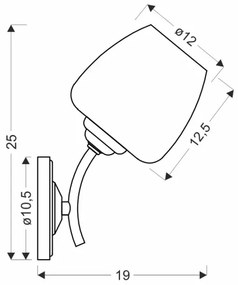 Lampă de perete ZINA 1xE27/40W/230V