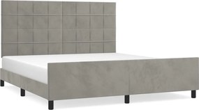 vidaXL Cadru de pat cu tăblie, gri deschis, 180x200 cm, catifea