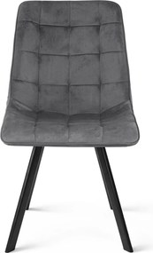 OFERTA Scaun de masa CIEZA VELVET cu picioare negre, gri inchis II. calitate
