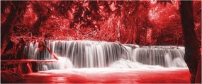 Tablou - Cascadă, roșu (120x50 cm)