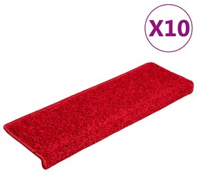 vidaXL Covorașe pentru scări, 20 buc., 65x21x4 cm, margini dreptunghiulare roșii
