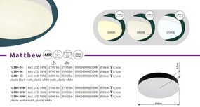 Plafoniera LED design modern simplu MATTHEW D-50cm negru/opal