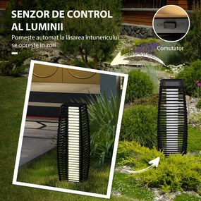 Outsunny Lampadar solar, Lampa de exterior pentru gradina Lampa pentru alee si iluminat decoratic cu lumini LED | Aosom Romania