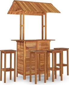 vidaXL Set mobilier de bar de grădină, 5 piese, lemn masiv de acacia