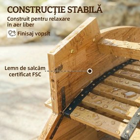 Outsunny Set de 2 Balansoare de Exterior, Șezlonguri Pliabile Ergonomice din Lemn de Acacia, Natural. | Aosom Romania