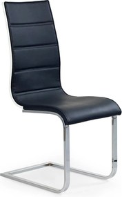 Scaun tapitat K104, negru/alb/crom, piele ecologica/metal, 42X58X99 cm