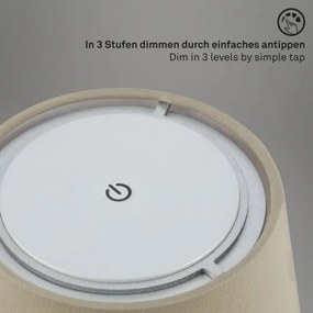 Lampă LED reîncărcabilă dimabilă de masă Brilo LED/3W/5V IP44 argintiu/bej