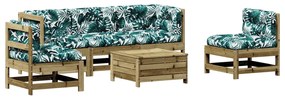 3250727 vidaXL Set mobilier de grădină cu perne, 6 piese, lemn de pin tratat
