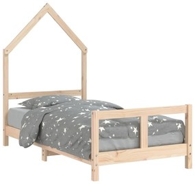834558 vidaXL Cadru de pat pentru copii, 80x160 cm, lemn masiv de pin