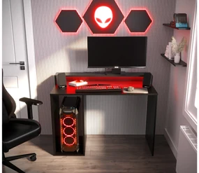Masă PC pentru gaming Garrick 2 (negru) (cu iluminat LED RGB). 1064135
