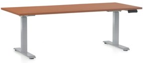Masa inaltime reglabila OfficeTech D, 180 x 80 cm, bază gri, cireașă