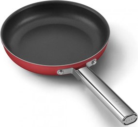 Tigaie cu capac SMEG CKFF2401RDM, 1,9 l, Ø24 cm, Acoperire cu teflon, Pana la 250°C, fără PFAS, Inductie, Rosu