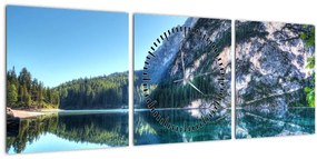 Tablou - Lac montan (cu ceas) (90x30 cm)