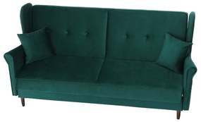 Canapea extensibilă, material textil verde, COLUMBUS