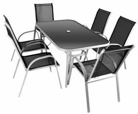 Set de mobilier de grădină, 7 bucăți de antracit