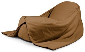 Fotoliu puf pentru copii maro cu tapițerie din țesătură bouclé Cocoon 120 – SLOWDOWN