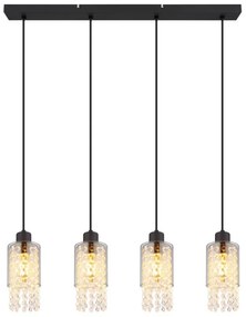 Lustra 4L design modern Backey negru, fumuriu
