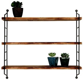 Raft decorativ de perete Duvelo 6 (Nuc + negru) . 1093672